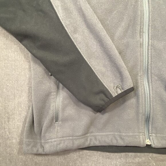 L.L. Bean Mens Gray Fleece Jacket L Reg Full Zip Outerwear With Black Accents - Picture 7 of 16